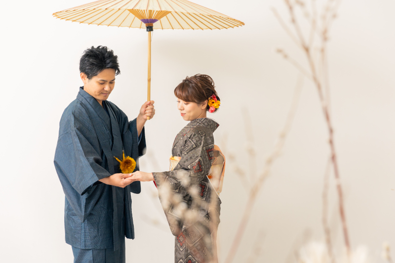 和傘を持ったショット