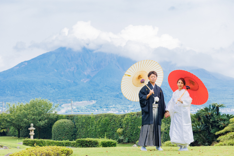 桜島と。定番ショット