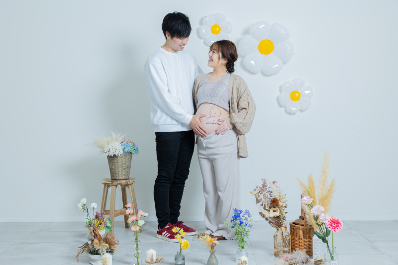 お花に囲まれて