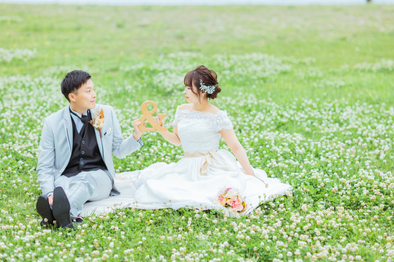 一面に広がるシロツメクサのじゅうたん♡