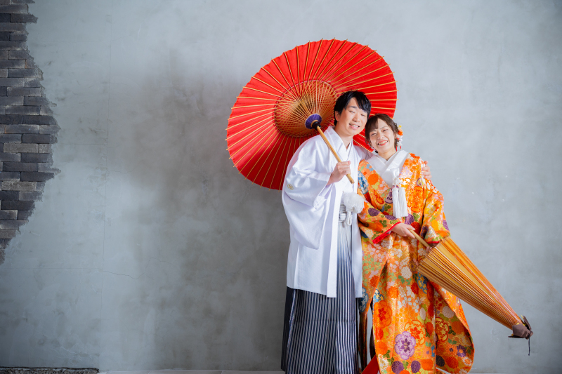 和傘を持ってのショット