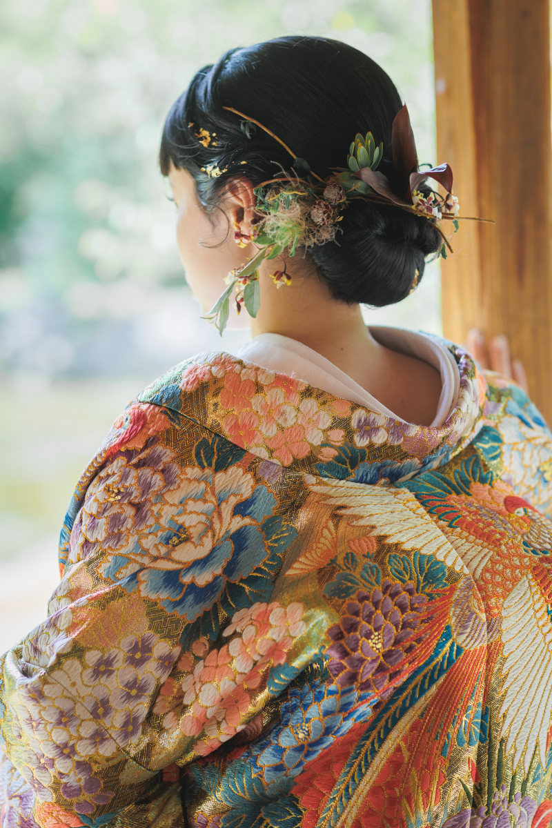 つるんと和髪+お生花+金箔