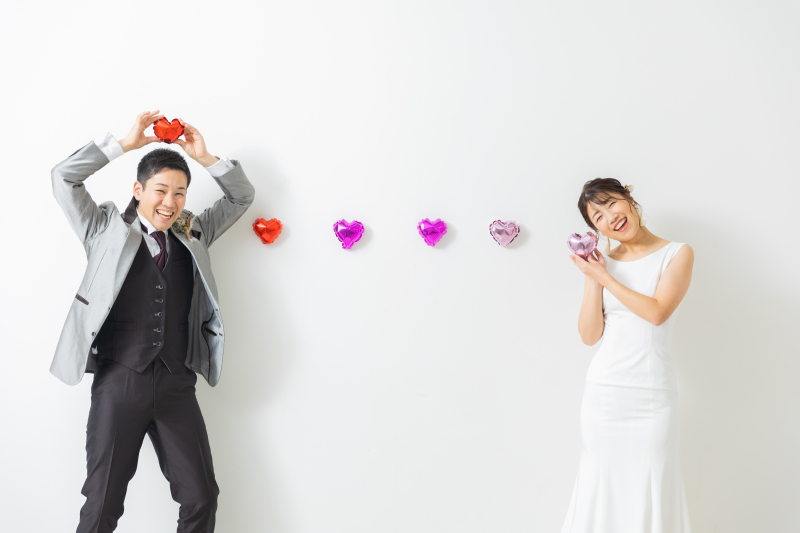 洋装はスタジオで撮影スタート