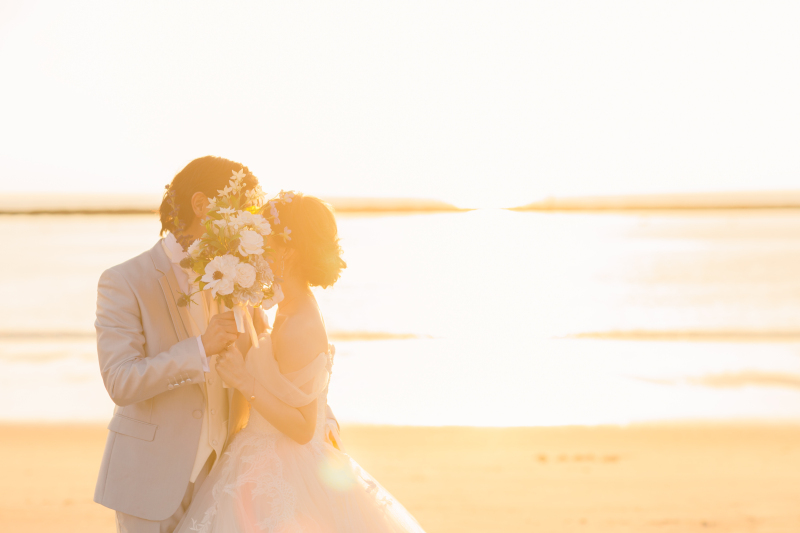 最後は海に沈む夕陽と一緒に。