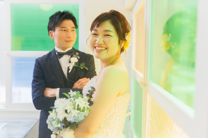 イエローとグリーンの窓が可愛い