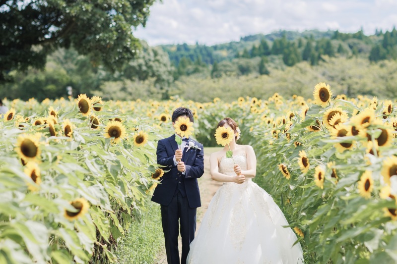 思い出の場所* カフェとひまわりで夏らしさいっぱい!【洋装1着 ロケ】
