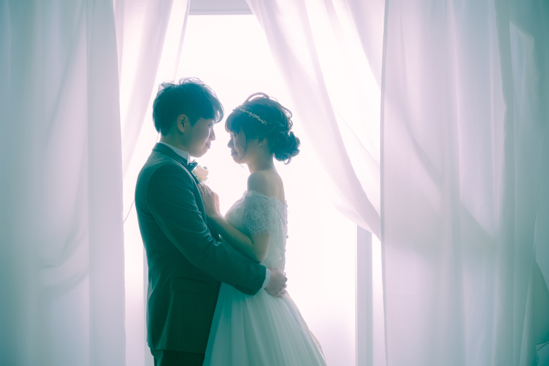 ロマンチックなシルエットショット