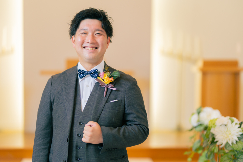 爽やかな花婿スマイル☆