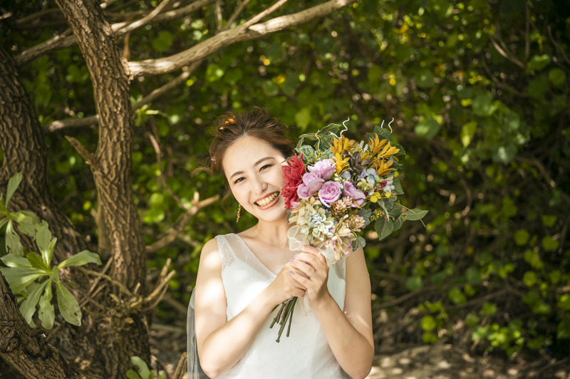 ご新婦様のキュートな笑顔