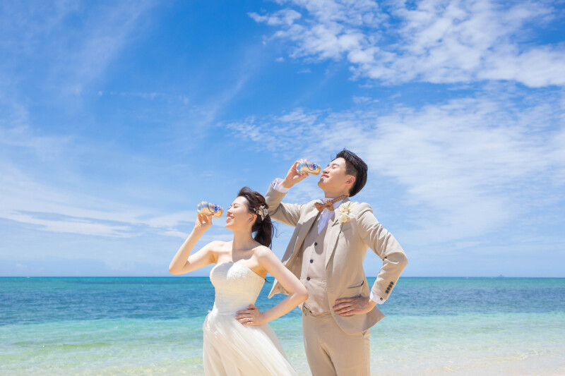 沖縄アイテムを使って撮影♪