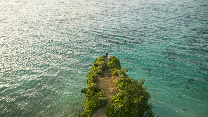 サンセットを空から