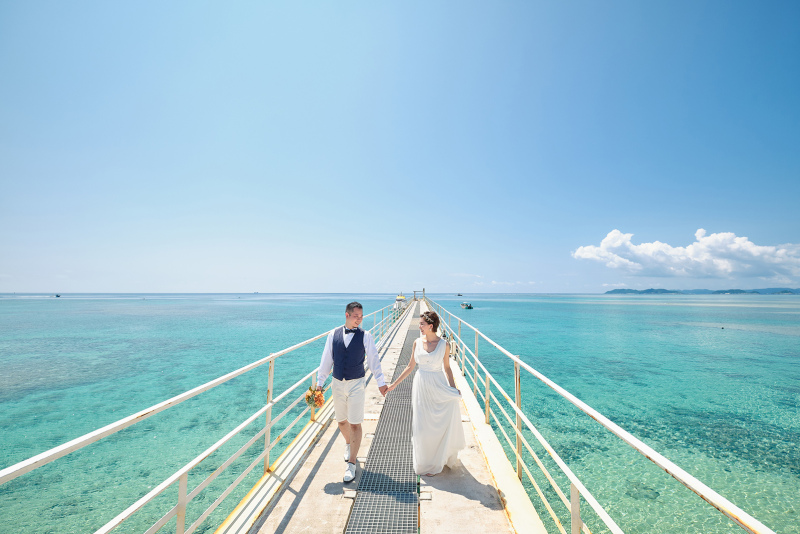 ナガンヌ島でフォトウェディング