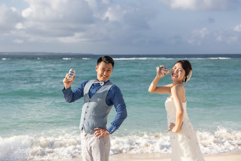 Orionビール片手に