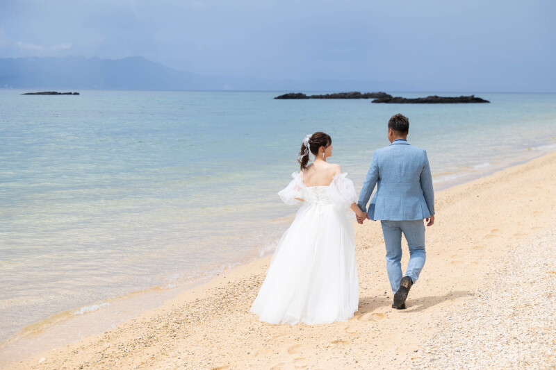 穏やかな波を感じながら撮影スタート＊