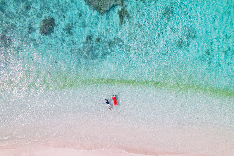 無人島でオリジナルフォト