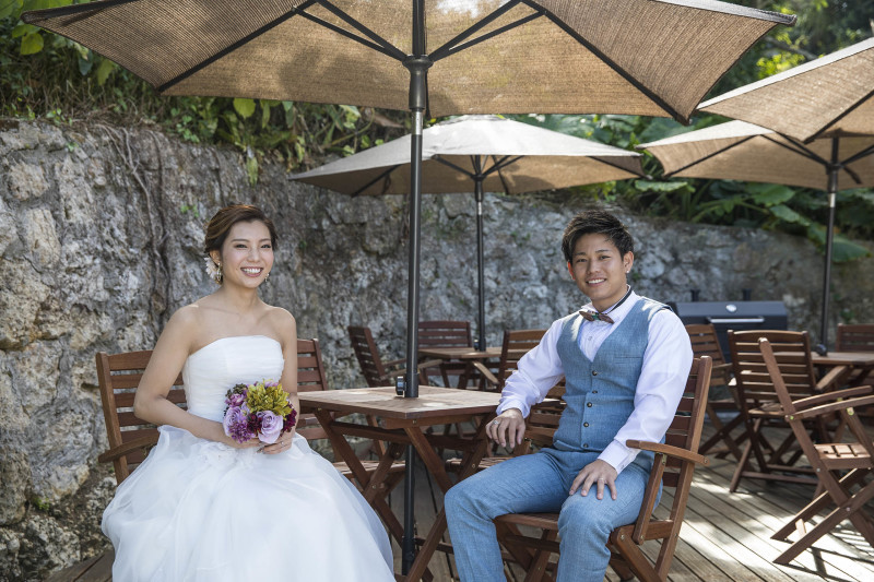 出発前にサロン内のウッドデッキでパシャリ☆