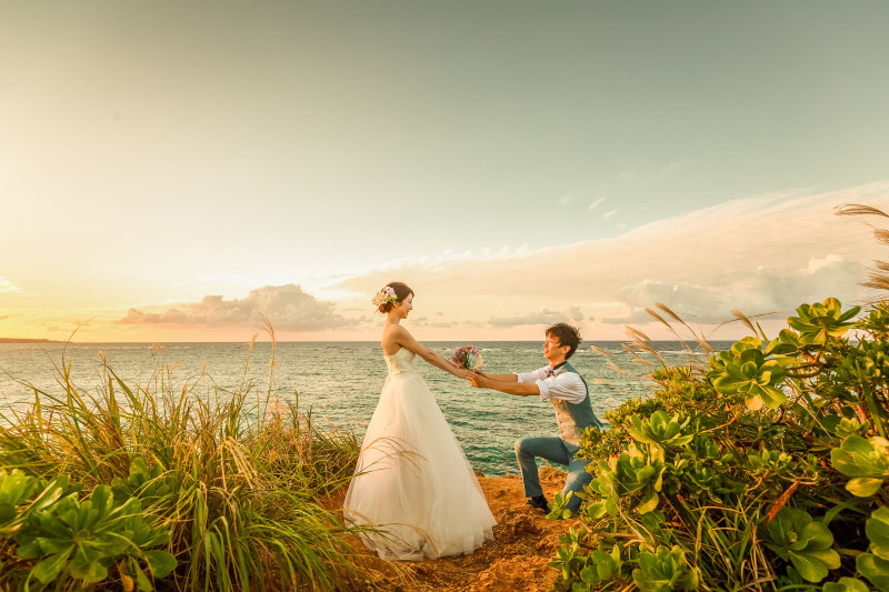 青い海からサンセット撮影まで楽しみました*