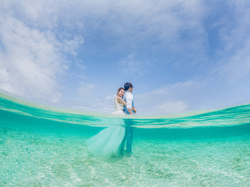 水中に入りながら