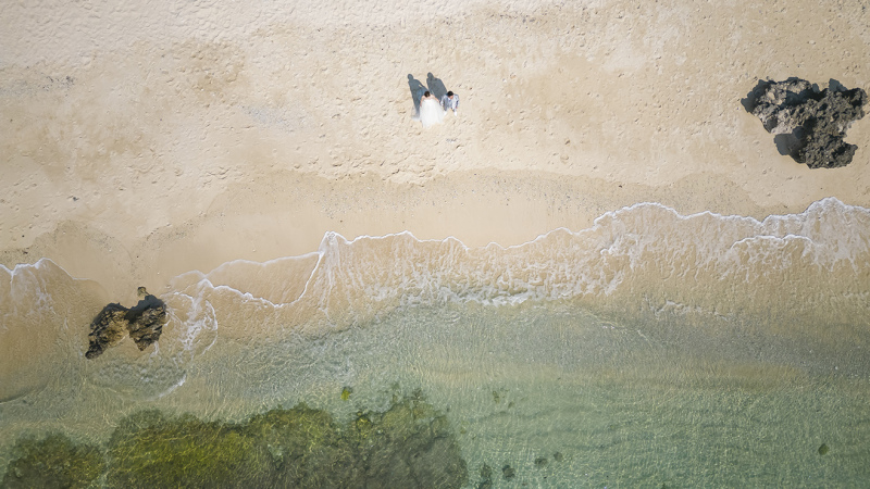砂浜と海をメインに