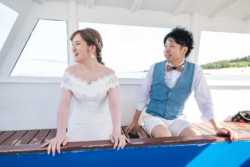 ボートに乗って・・・？