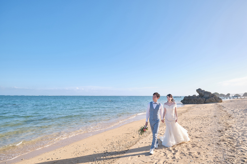 広大な海の景色を見ながら...