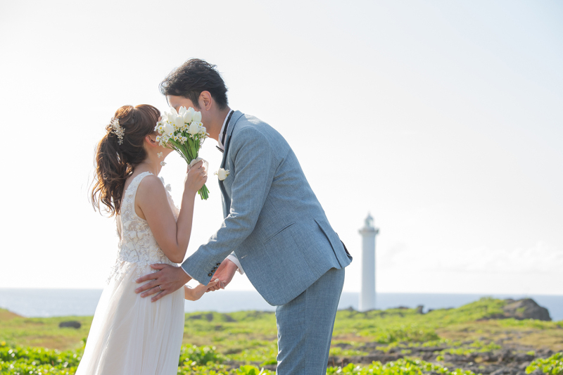 自然を楽しむ残波岬