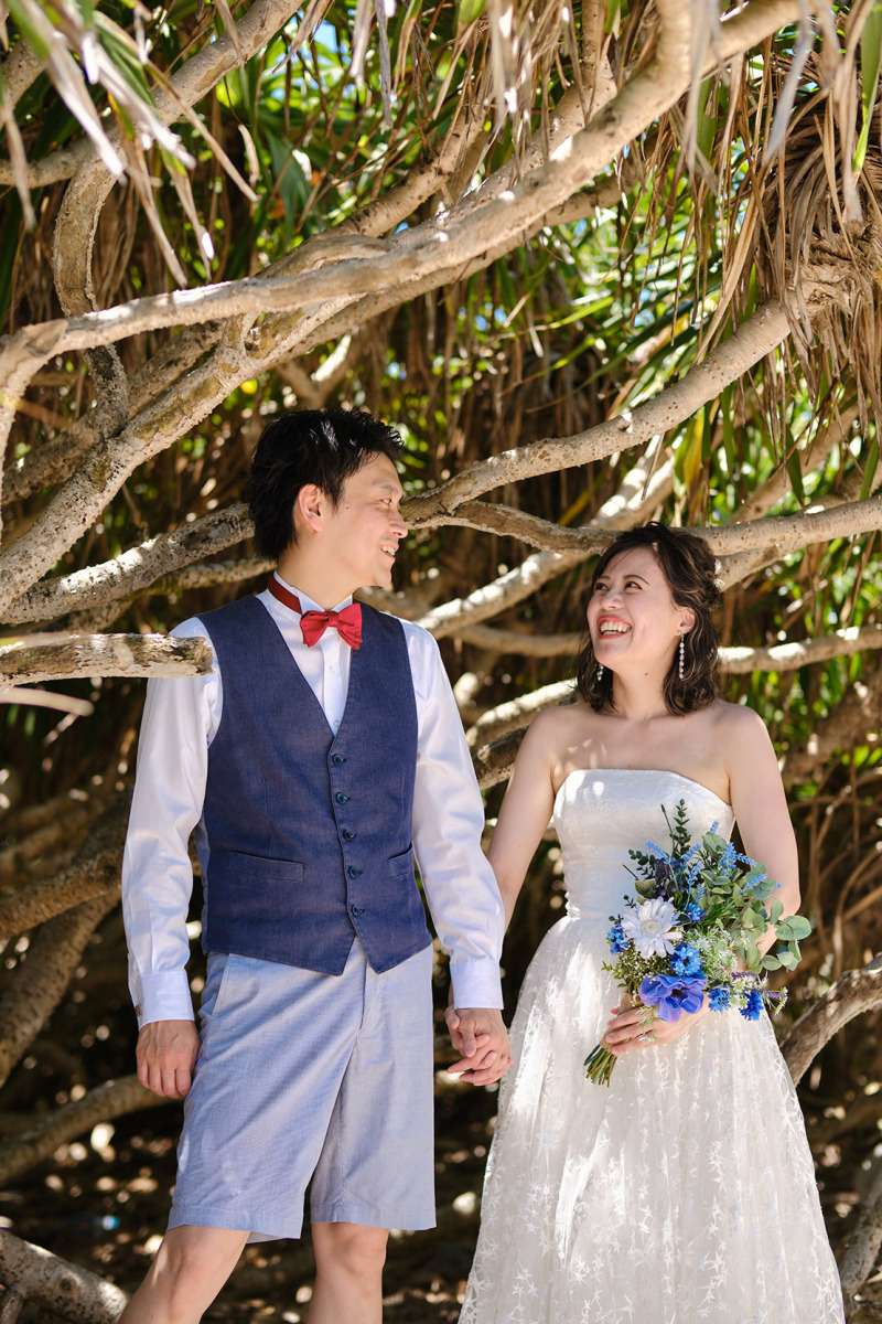 ビーチの前に。