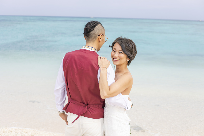 お洒落に決めた髪型が海に合う♪