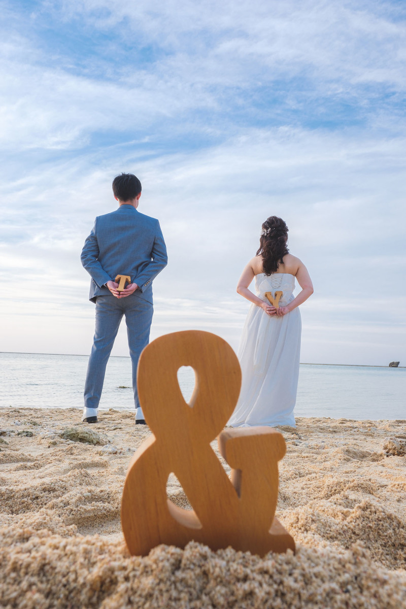 アイテムを使って海をバックに♪