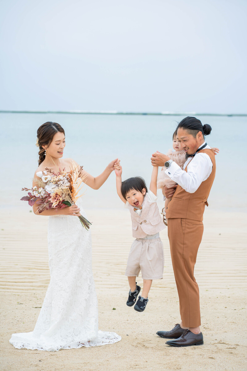 まずはファミリーフォトで仲良く撮影スタート！