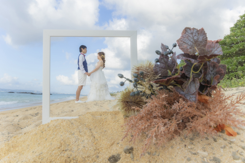 ブーケとフレームを使って