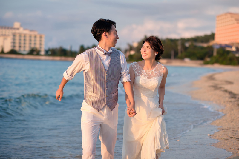 夕日に向かって！