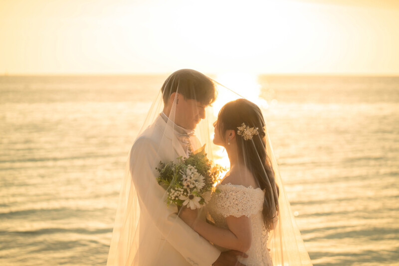 *サンセット&times;ウェディングフォト*