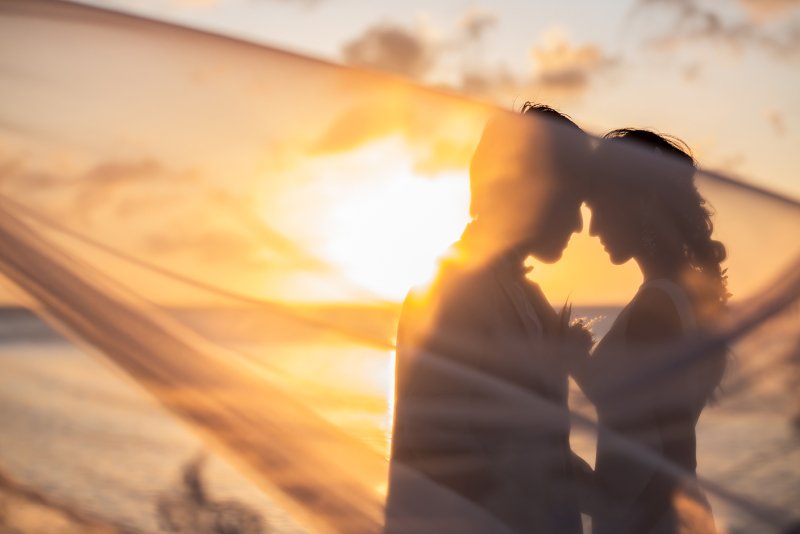 夕日のシルエット