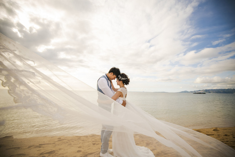 ベールを使用したフォトジェニックな1枚*