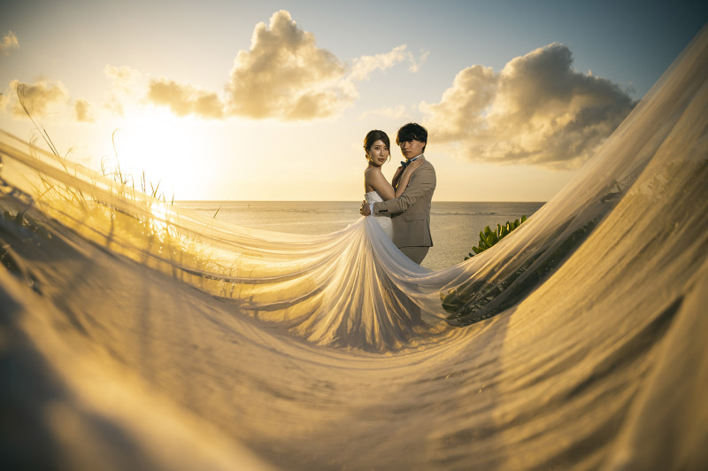 ベールを使用したラグジュアリーな1枚*