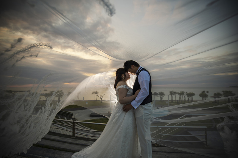 ベールを使った幻想的なフォト