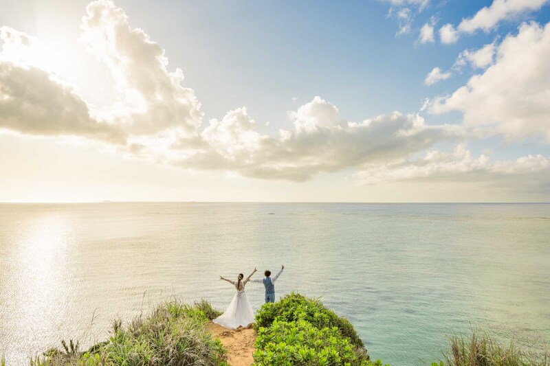 広い海に向かって!