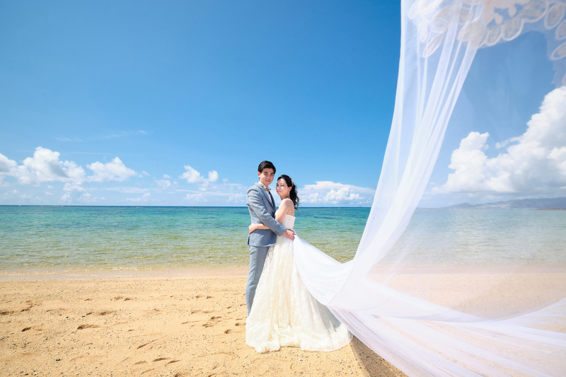 ロングベールを使って幻想的に♪