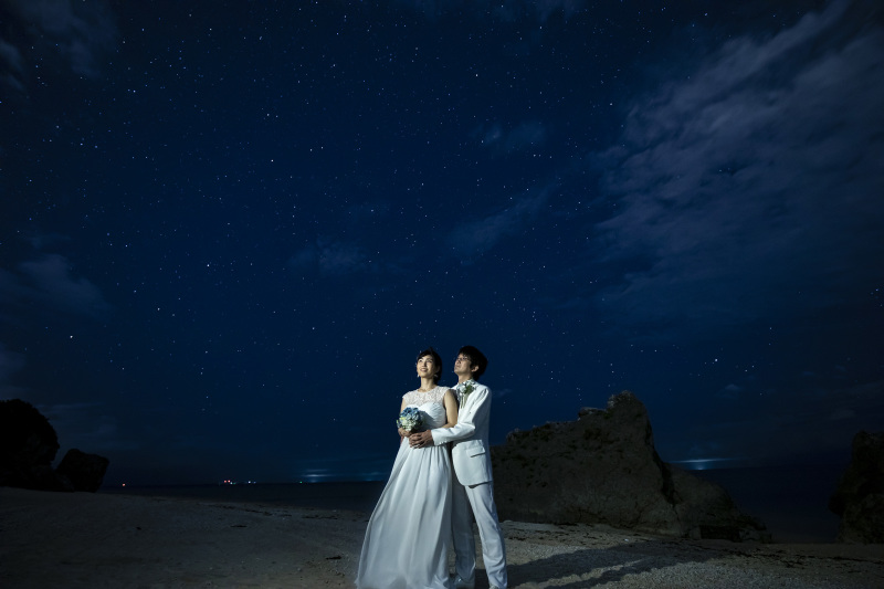 ビーチフォト+満点の星空の下でフォトウェディング☆
