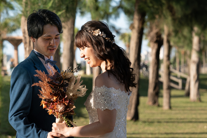 グリーンを背景に…