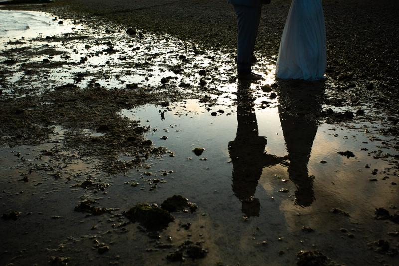 水面に映るおふたり