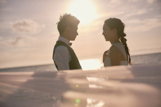 夕日をバックに＊