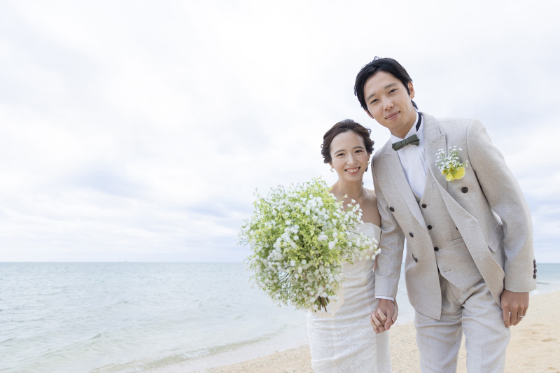 白いお花と一緒