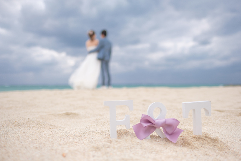 締めはイニシャルオブジェと共に