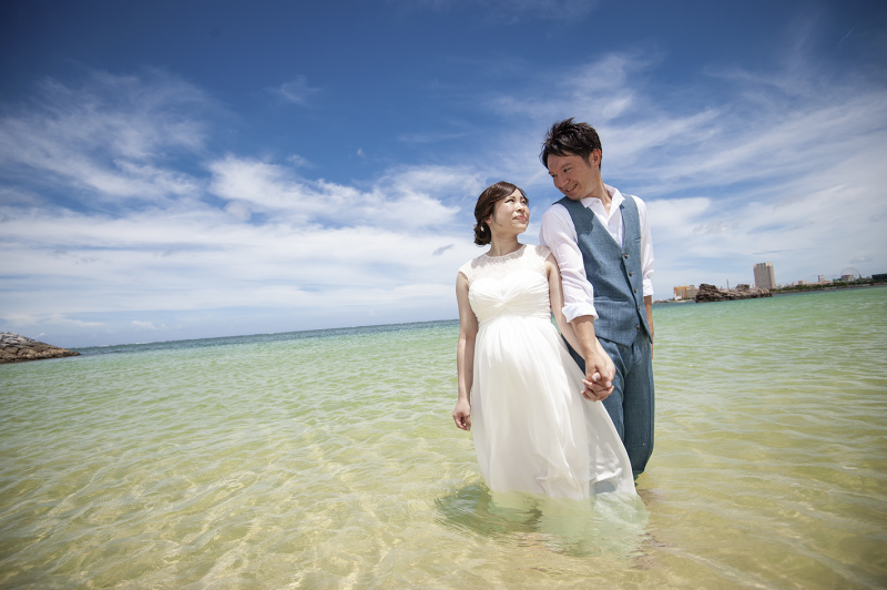 沖縄の綺麗な海で♪