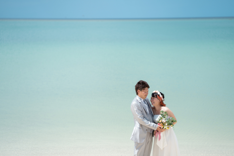 まずは海をバック