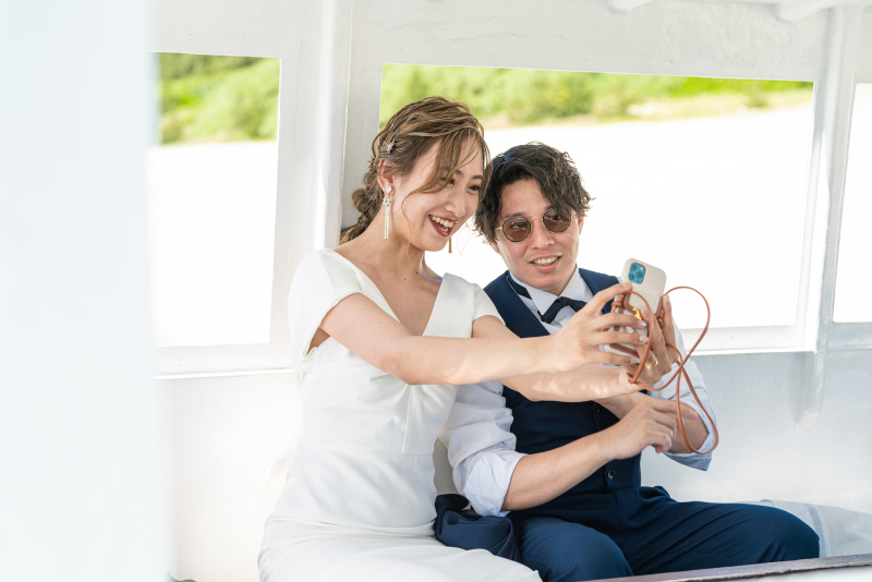 グラスボートに揺られながら「はいっチーズ♪」