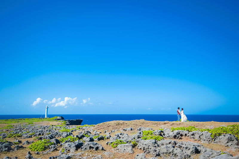 大自然と白亜の灯台