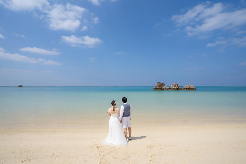 青い空、青い海、白い砂浜!